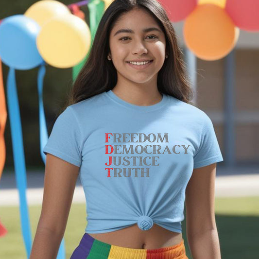 FREEDOM DOMOCRACY JUSTICE TRUTH T-SHIRT 3012