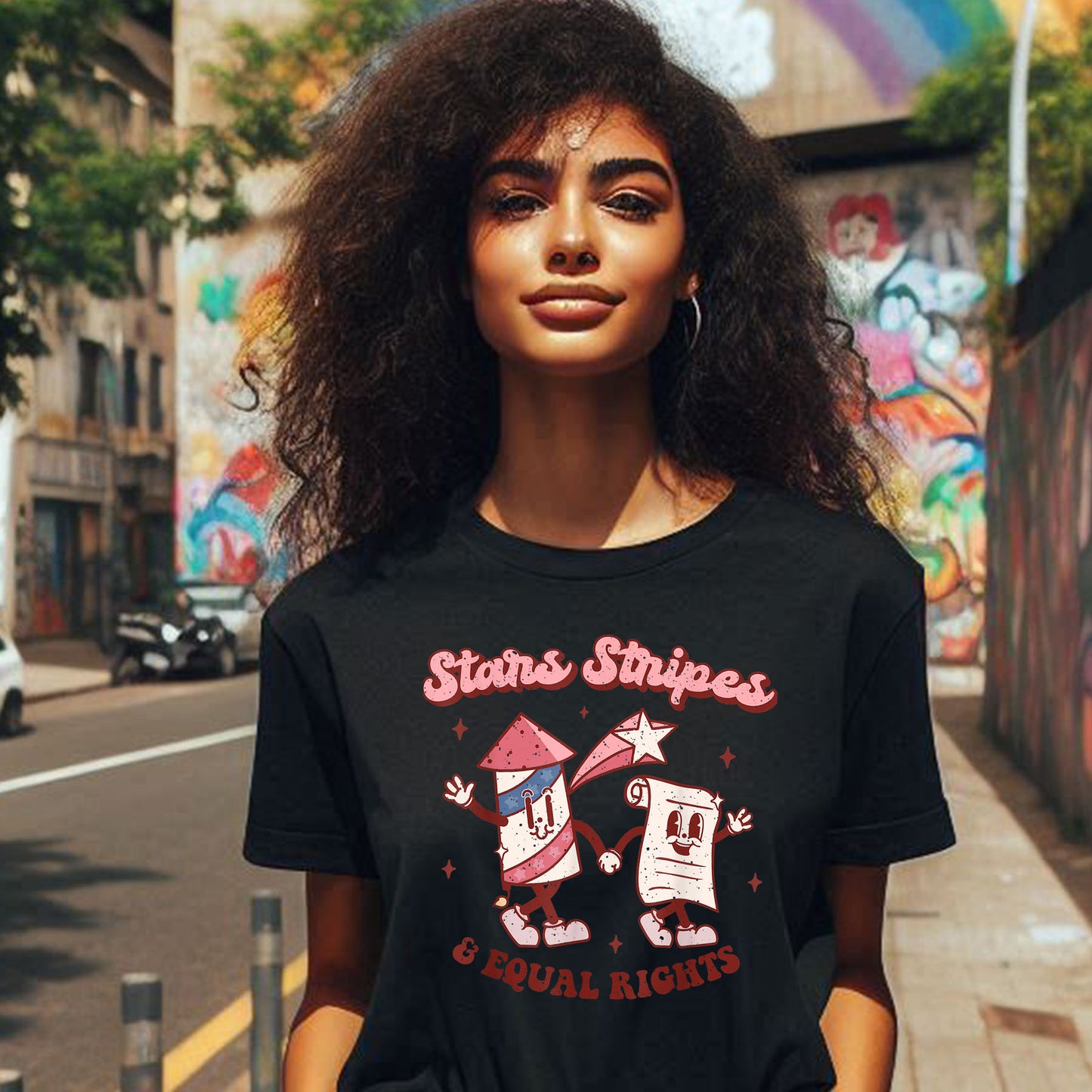 STARS AND STRIPES FIREWORKT-SHIRT 3015