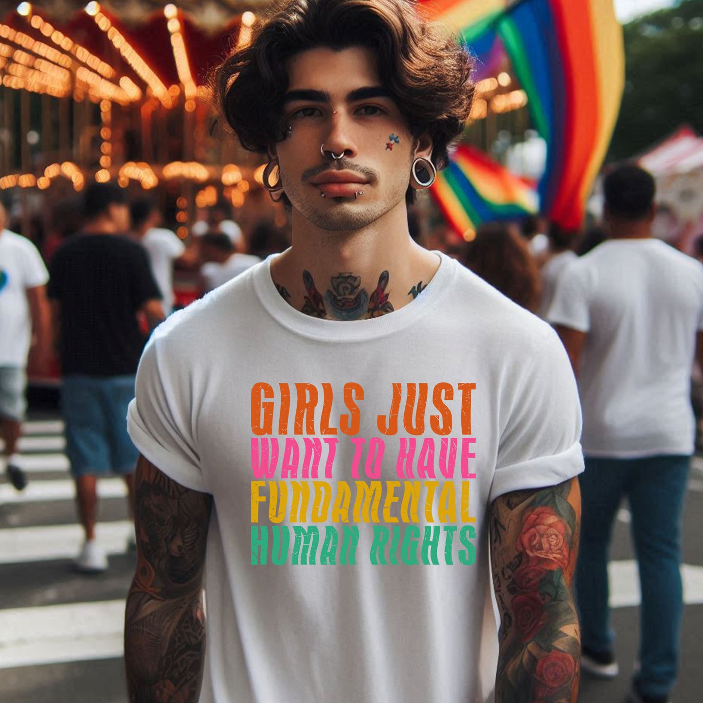 GIRLS JUST WANNA HAVE FUNDAMENTAL RIGHTS T-SHIRT 8010