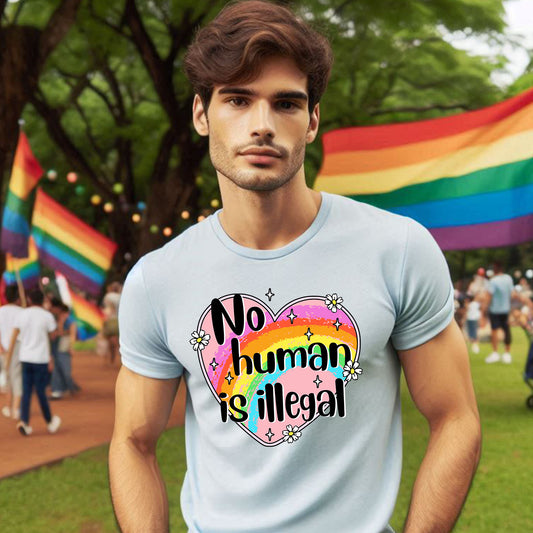 NO HUMAN IS ILLEGAL T-SHIRT 8014