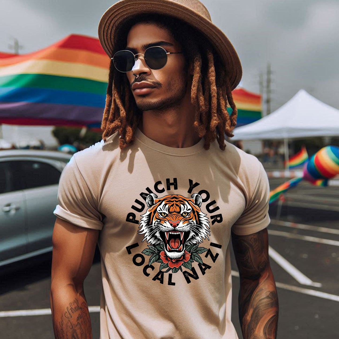 PUNCH YOUR LOCAL NAZI T-SHIRT 8016