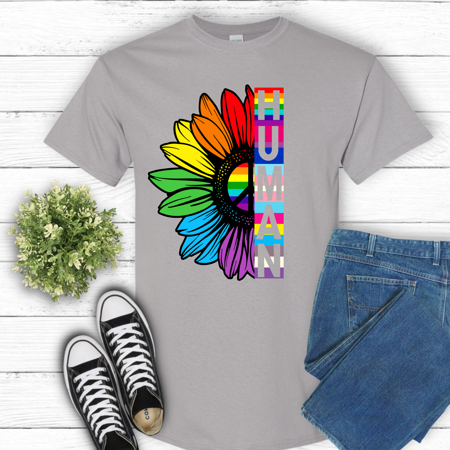 HUMAN SUNFLOWER T-SHIRT 0002