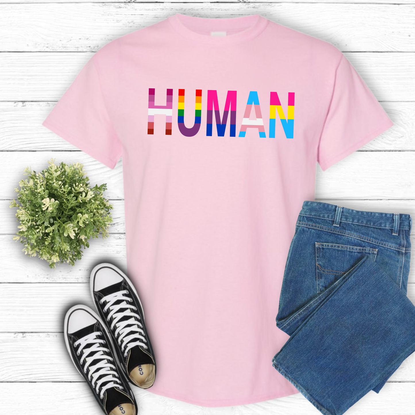 HUMAN LGBT FLAGS T-SHIRT 0009