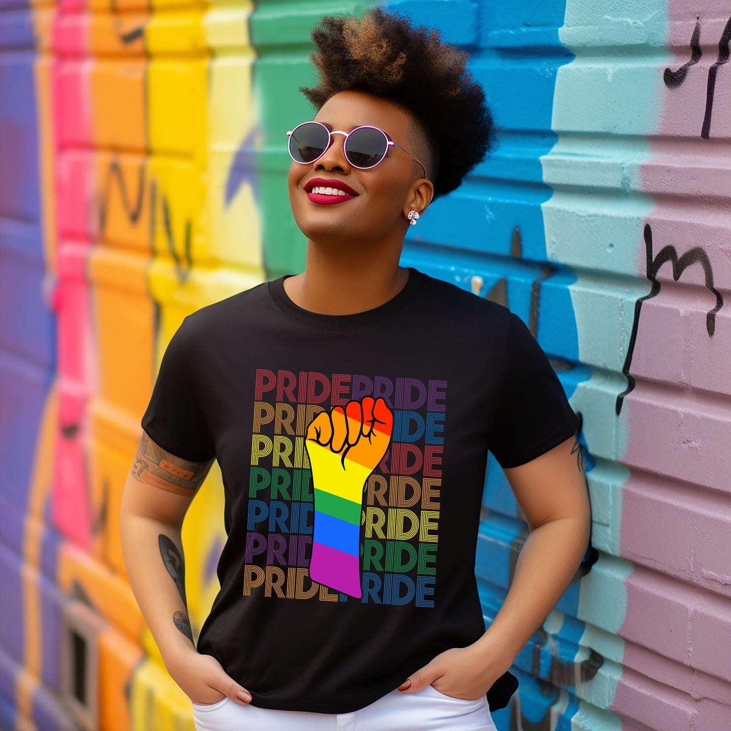 PRIDE RAINBOW FIST T-SHIRT 0010