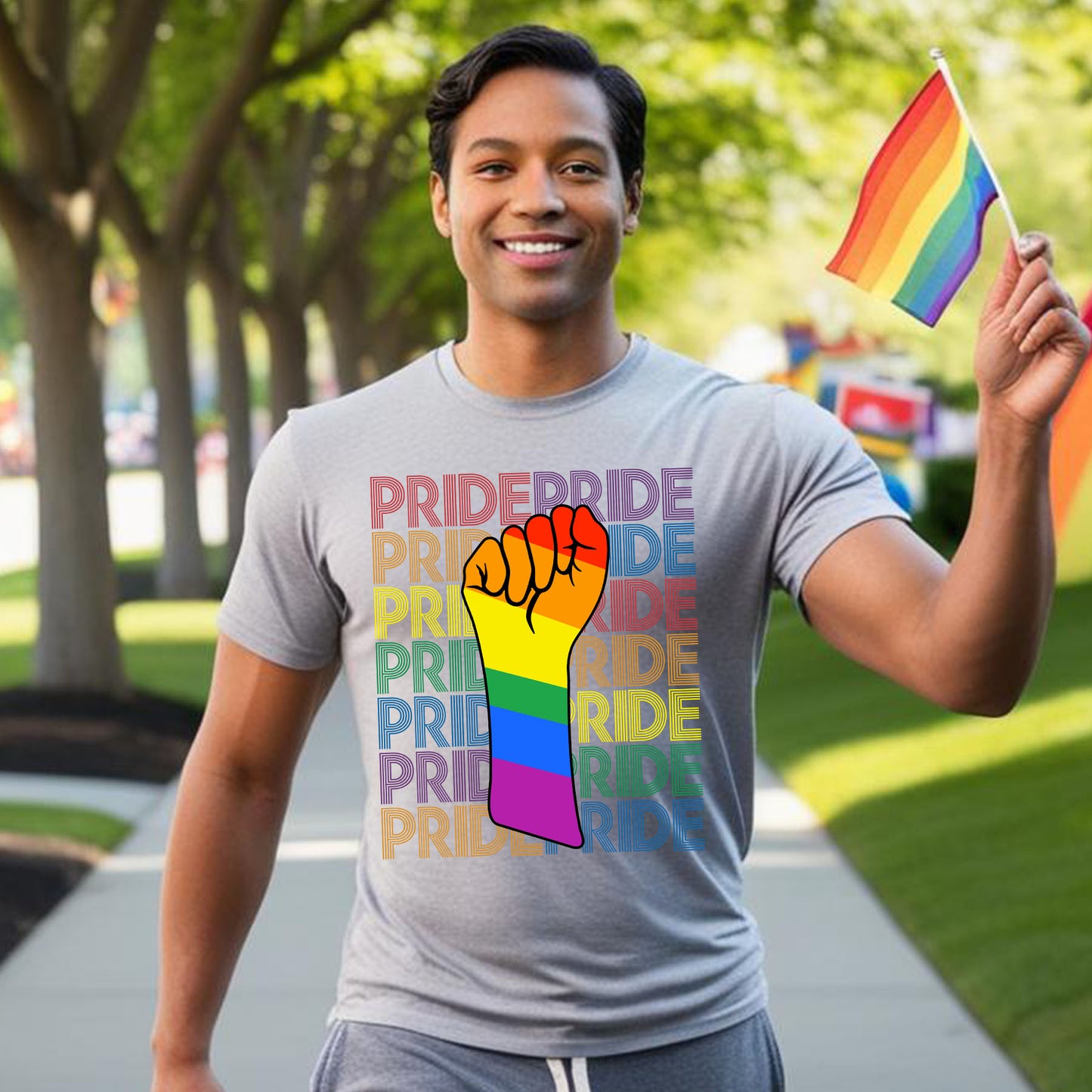 PRIDE RAINBOW FIST T-SHIRT 0010