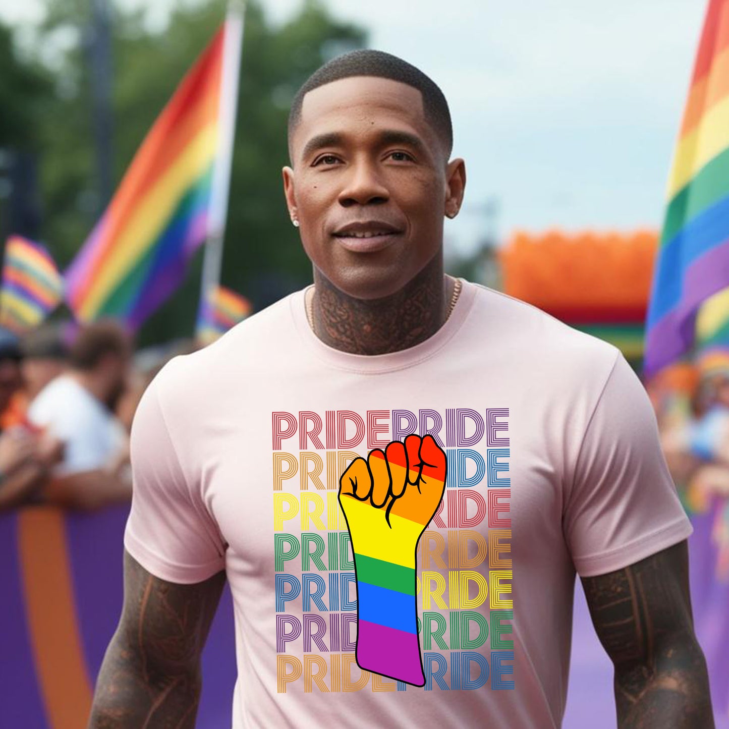 PRIDE RAINBOW FIST T-SHIRT 0010