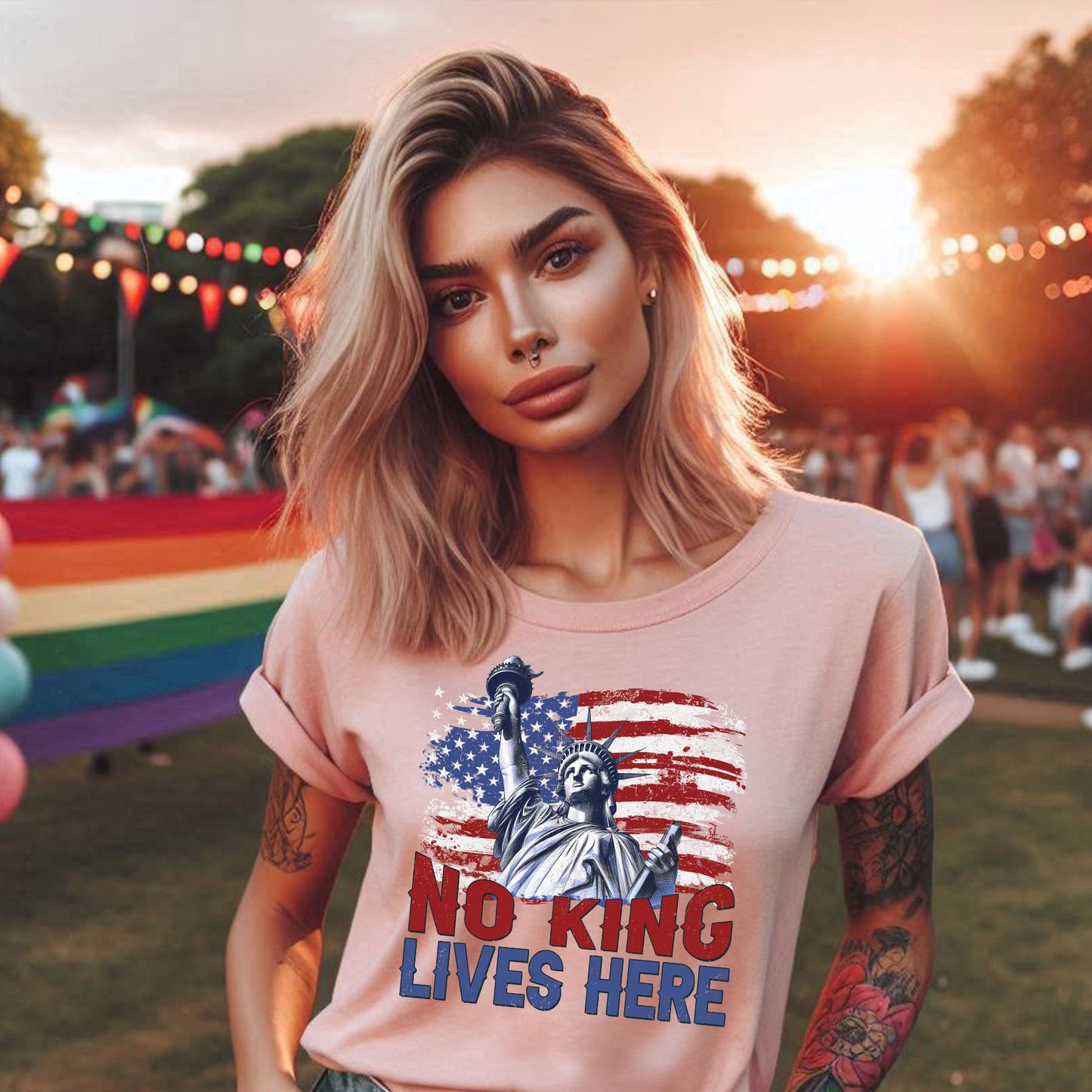 NO KING LIVES HERE T-SHIRT 3006