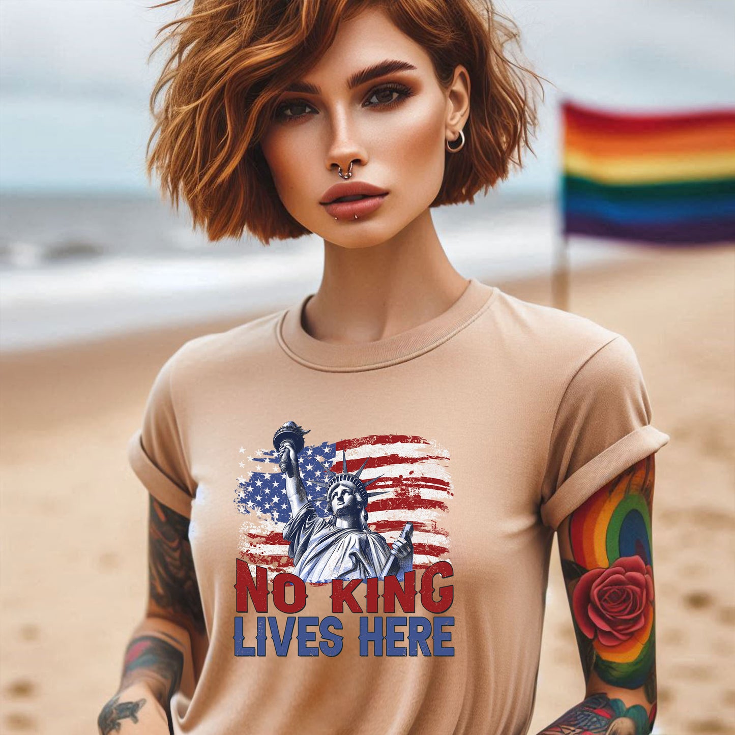 NO KING LIVES HERE T-SHIRT 3006