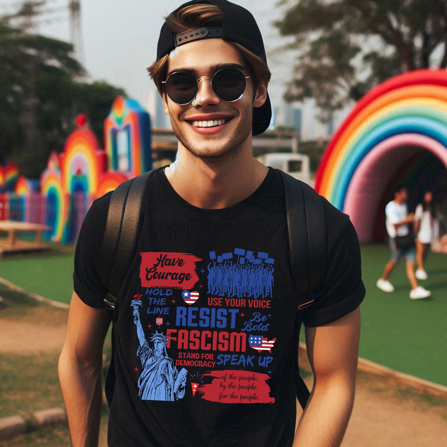 RESIST COLLAGE FOR LIBERTY T-SHIRT 3009