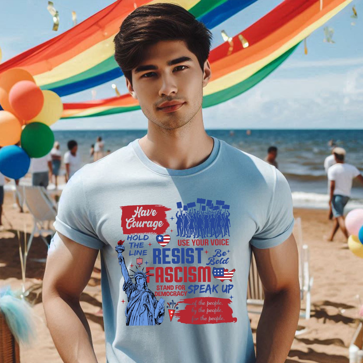 RESIST COLLAGE FOR LIBERTY T-SHIRT 3009