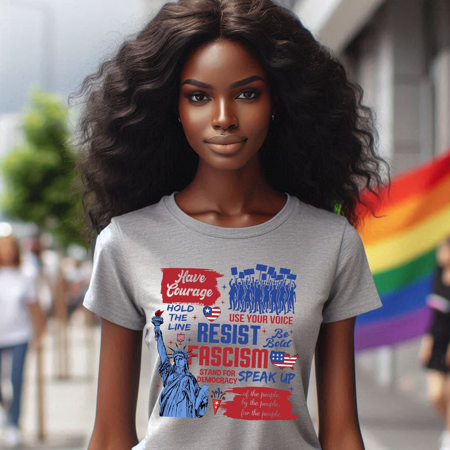 RESIST COLLAGE FOR LIBERTY T-SHIRT 3009