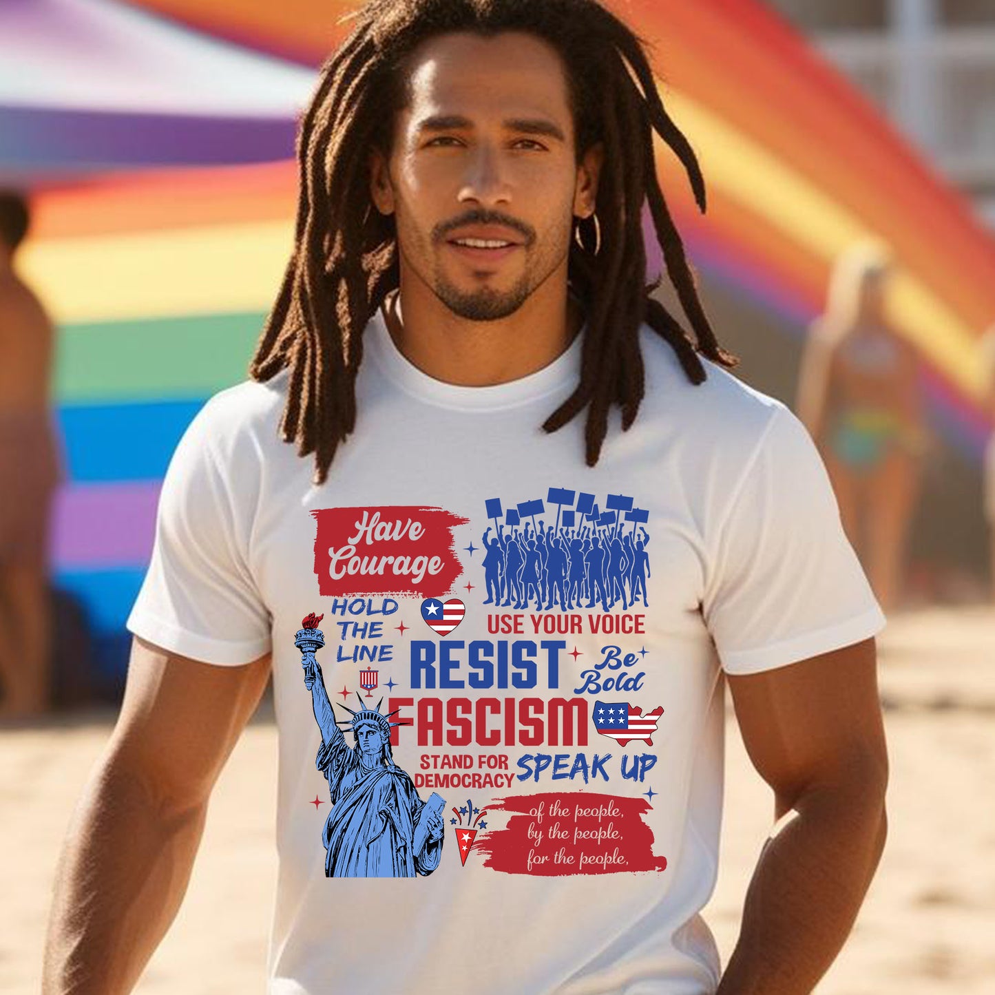 RESIST COLLAGE FOR LIBERTY T-SHIRT 3009