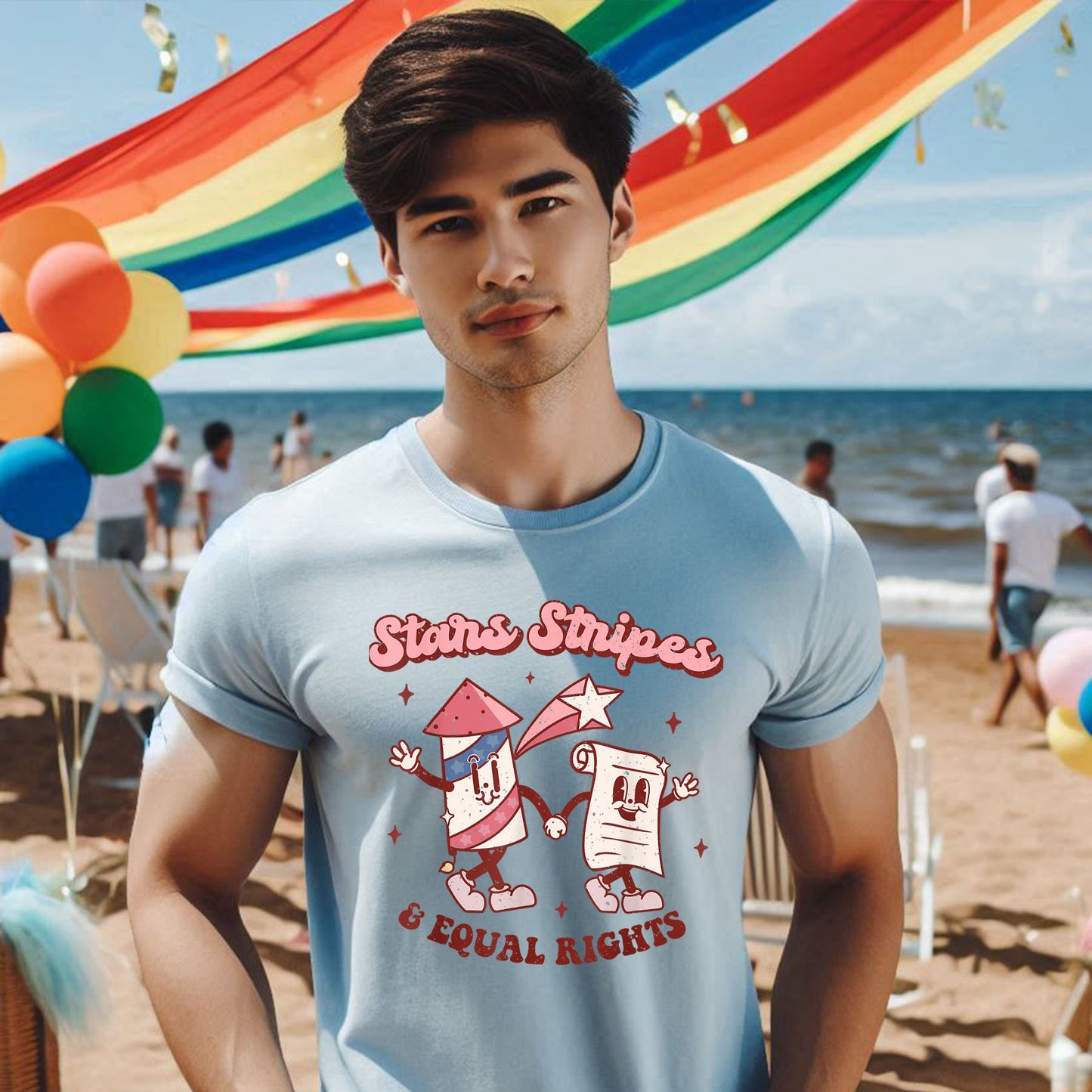 STARS AND STRIPES FIREWORKT-SHIRT 3015