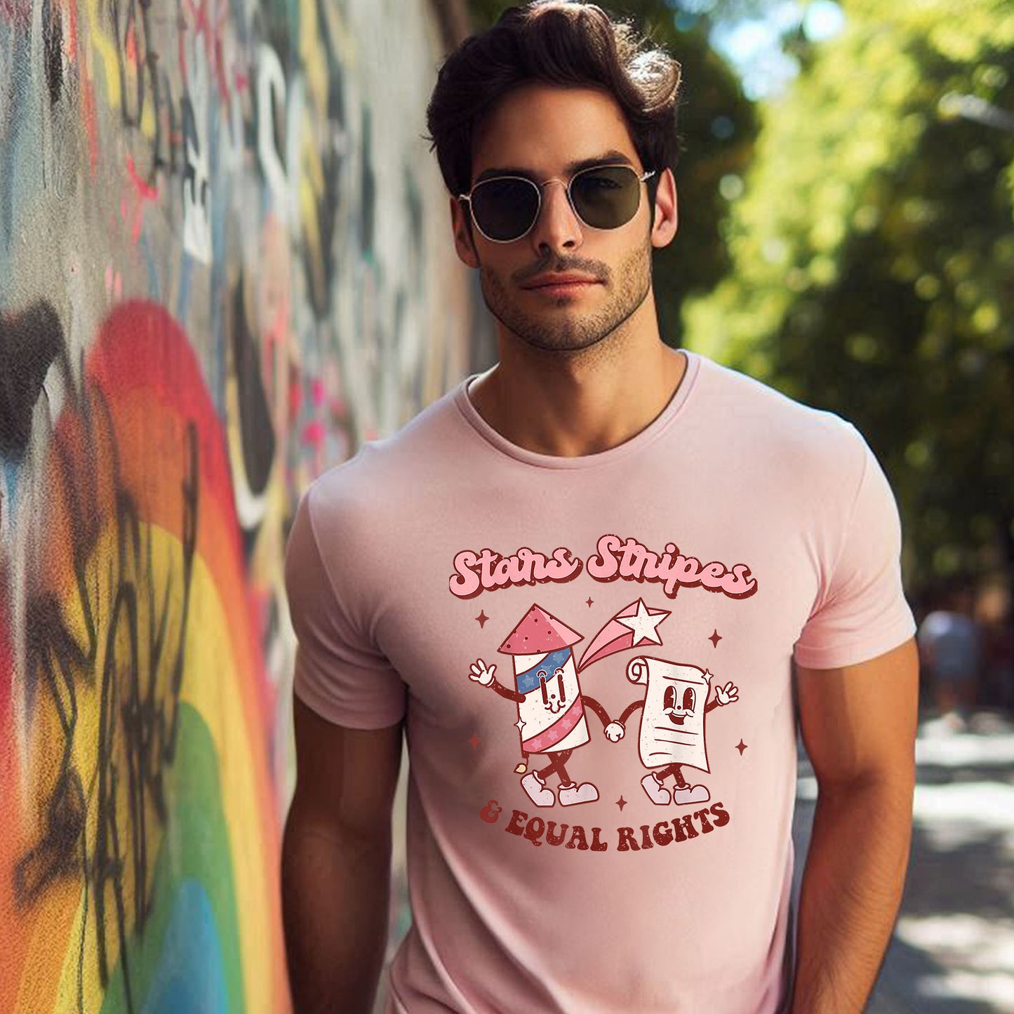 STARS AND STRIPES FIREWORKT-SHIRT 3015