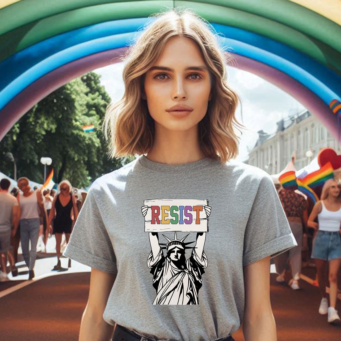 RESIST STATUE OF LIBERTY T-SHIRT 8008