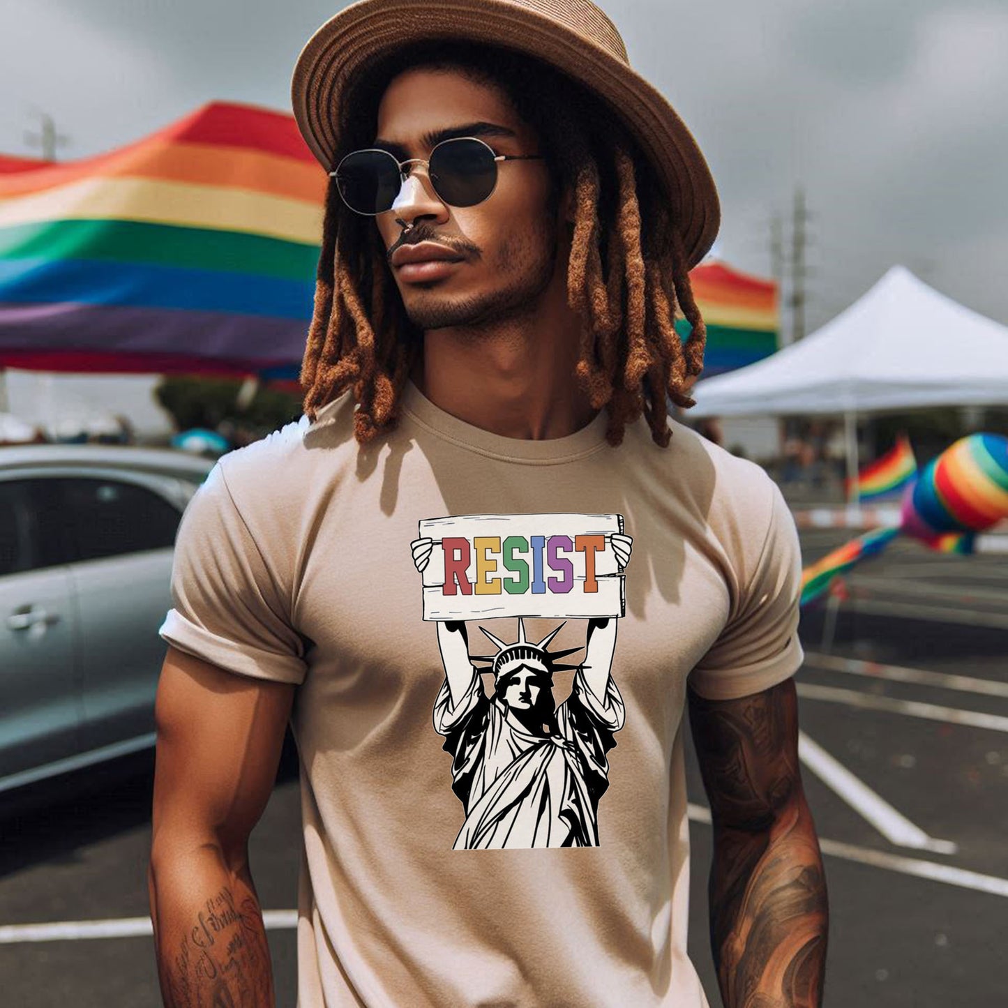 RESIST STATUE OF LIBERTY T-SHIRT 8008