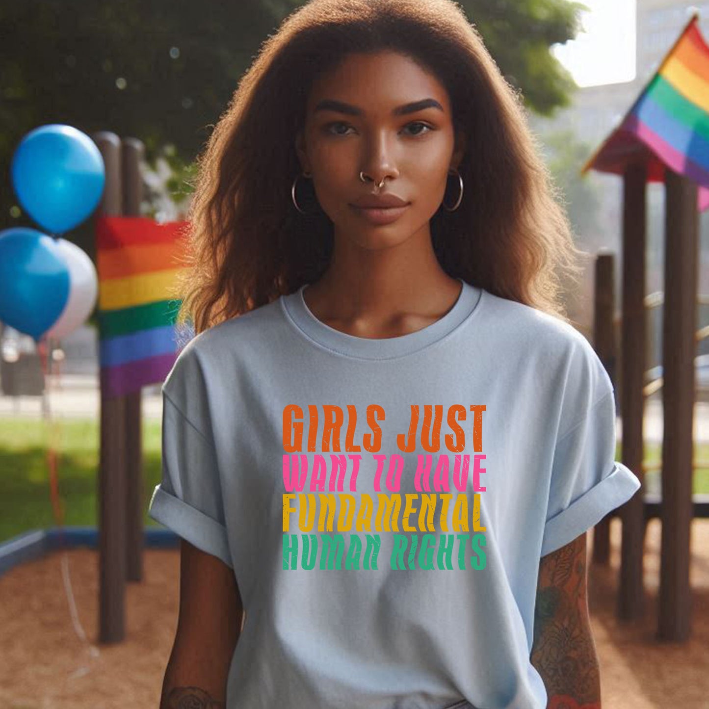 GIRLS JUST WANNA HAVE FUNDAMENTAL RIGHTS T-SHIRT 8010