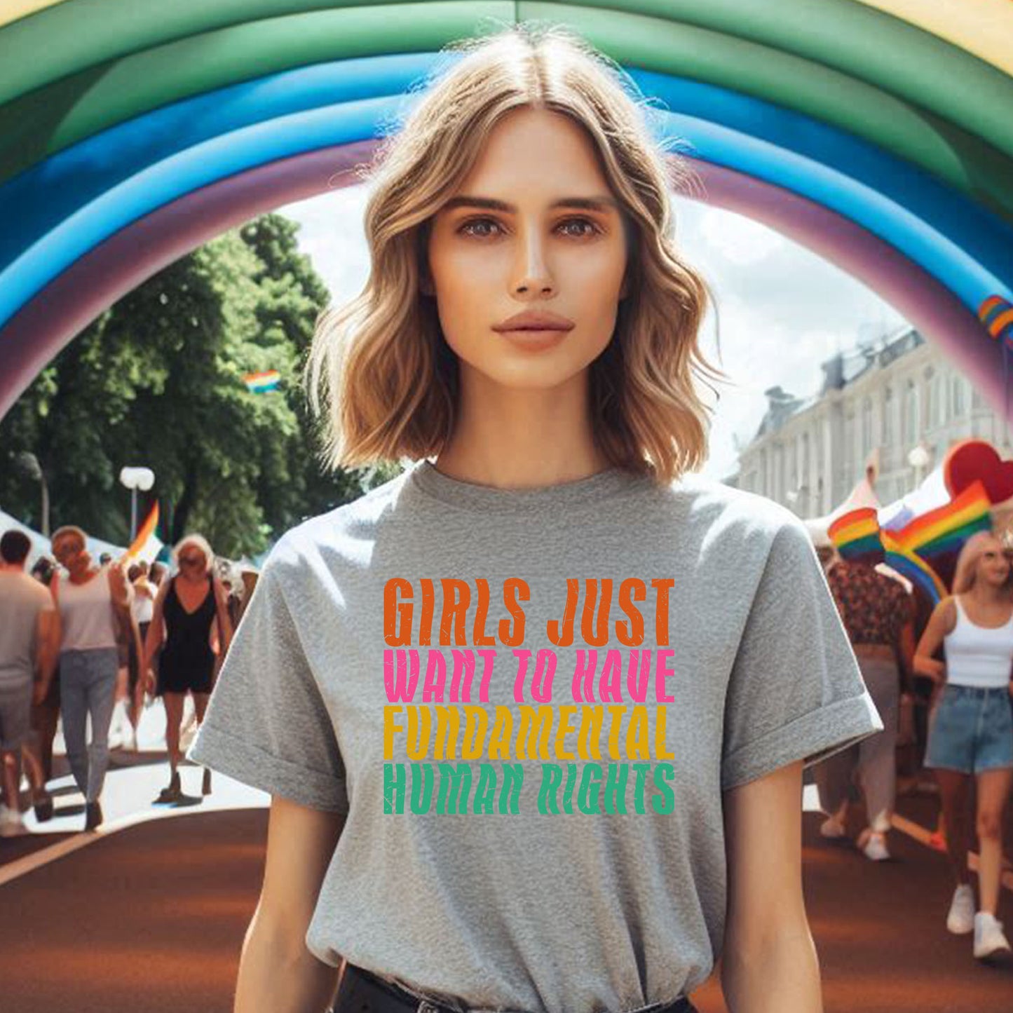 GIRLS JUST WANNA HAVE FUNDAMENTAL RIGHTS T-SHIRT 8010