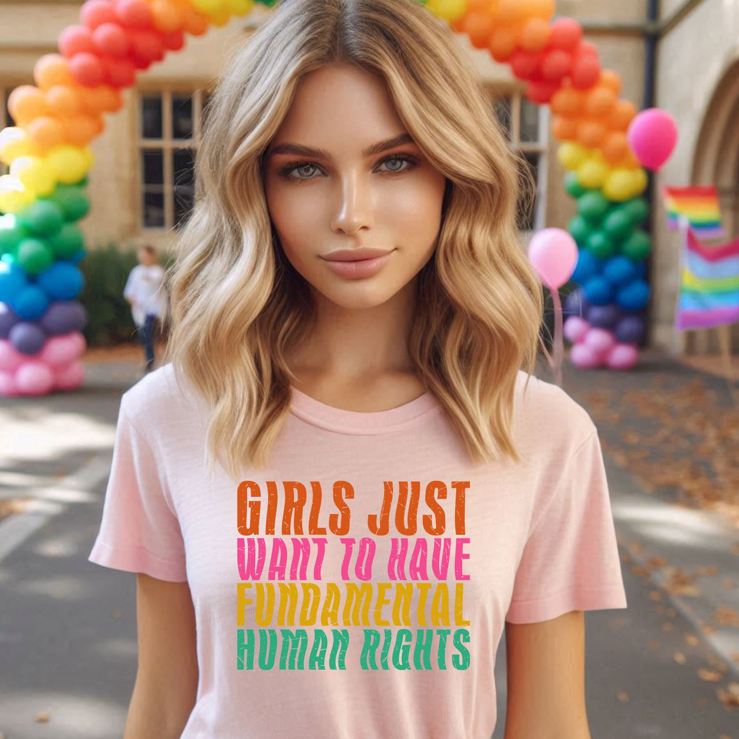 GIRLS JUST WANNA HAVE FUNDAMENTAL RIGHTS T-SHIRT 8010