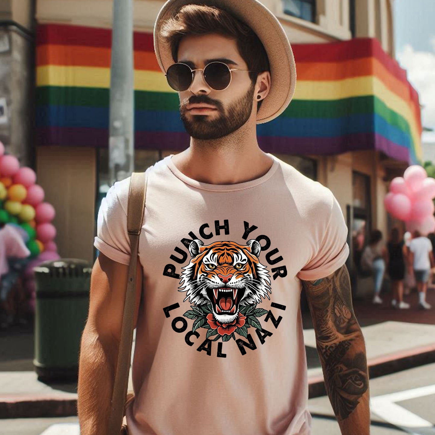 PUNCH YOUR LOCAL NAZI T-SHIRT 8016